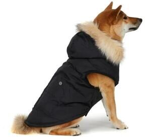 Pajar Pup Large Dog Jacket Quilted Fleece Lined Faux Fur Hood Barnard Black